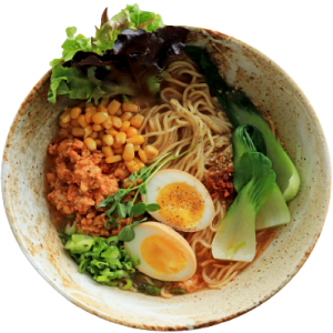 Bowl bege com macarrão